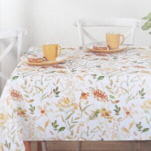 Fabric Tablecloth 60x102 Spring Flowers Floral Garden